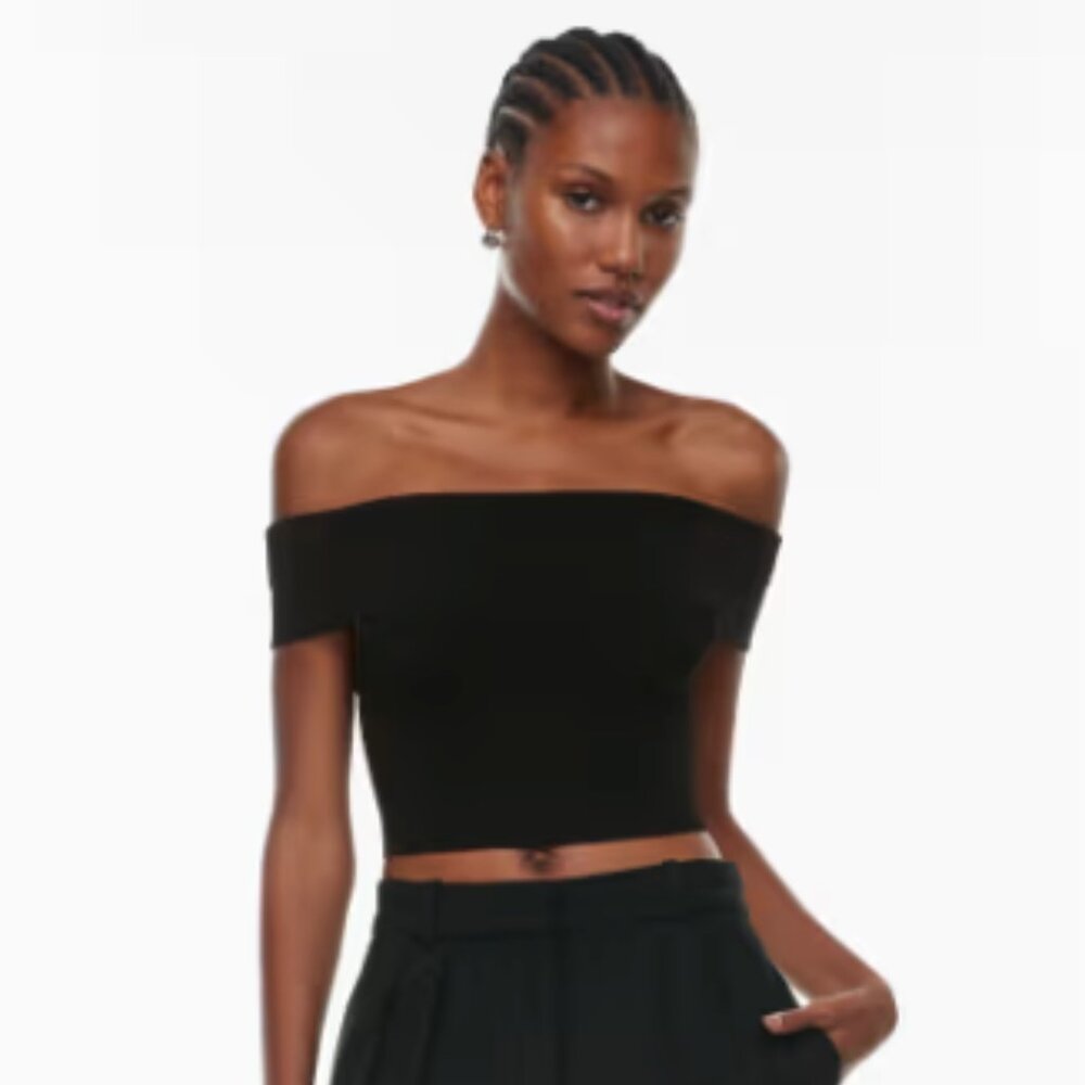 NWT Aritzia Babaton Sculpt Knit Off-Shoulder Top (Size S)